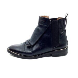 Zara Black Ankle Boots with Fringe Detail